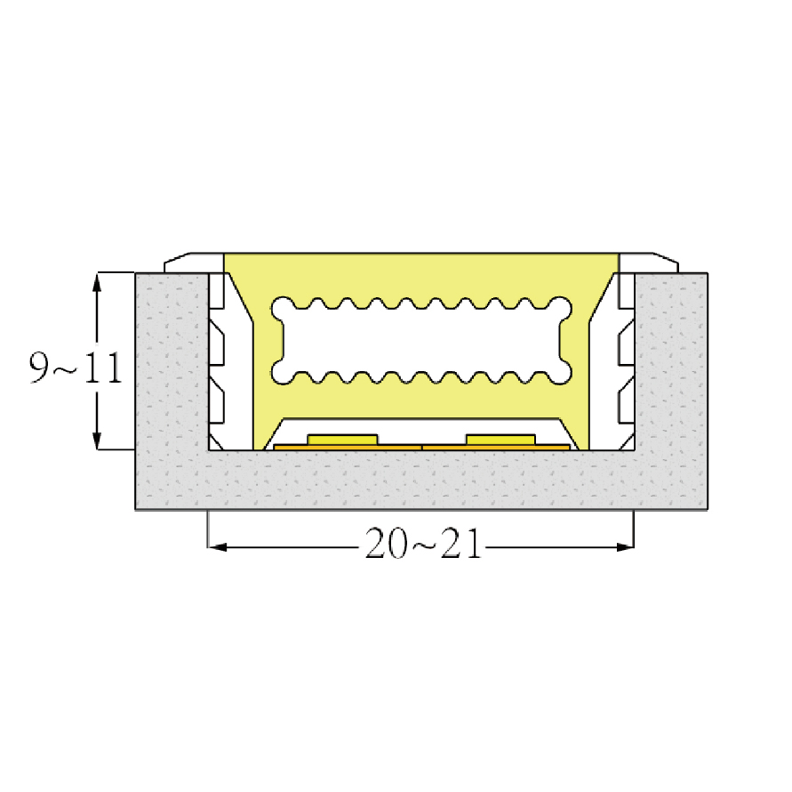 Silicone LED Light Channel Diffuser White Edge Without Bottom 120° Top Emitting 20*10mm Silicone LED Light Channel Diffuser White Edge Without Bottom 120° Top Emitting 20*10mm